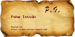Pehm István névjegykártya